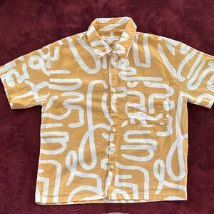 Zara Kids Yellow and White Button Down Shirt